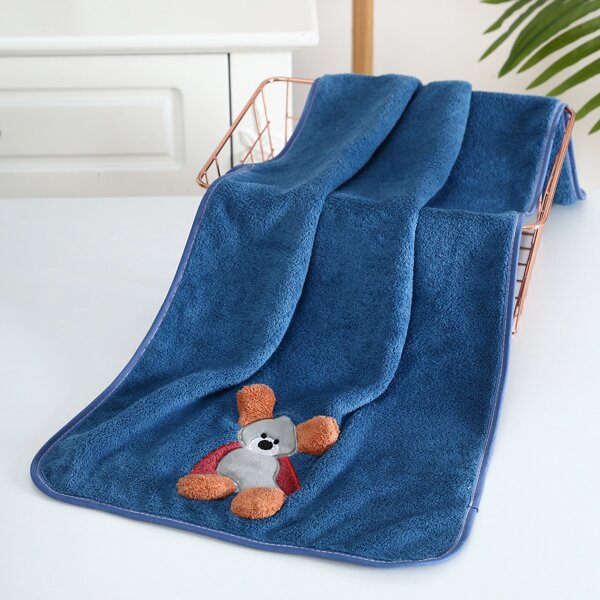 

Bear Design Towel, Blue