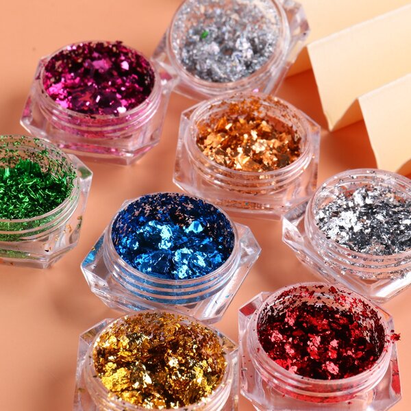 

8boxes Golden Foil Nail Art Decoration, Multicolor