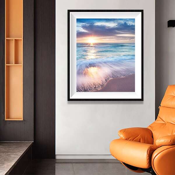 

Sea Print DIY Diamond Unframed Painting, Multicolor