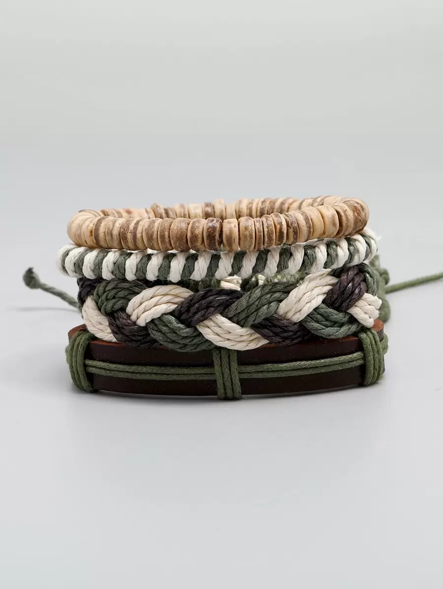 4入組編織手鏈 - 彩色 - 查看 1