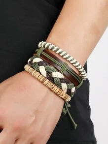 4入組編織手鏈 - 彩色 - 查看 2