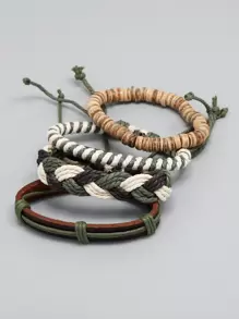 4入組編織手鏈 - 彩色 - 查看 4