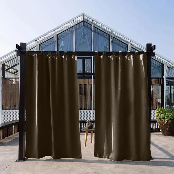 

Outdoor Plain Single Panel Blackout Curtain, Brown