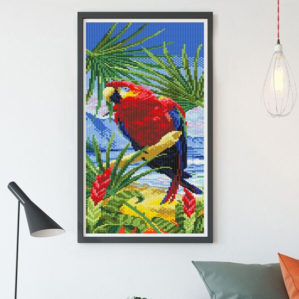 

Parrot Print DIY Diamond Unframed Painting, Multicolor