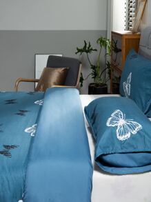 蝴蝶圖案夜光被套套裝不附帶內芯 - 藍色 - 查看 4
