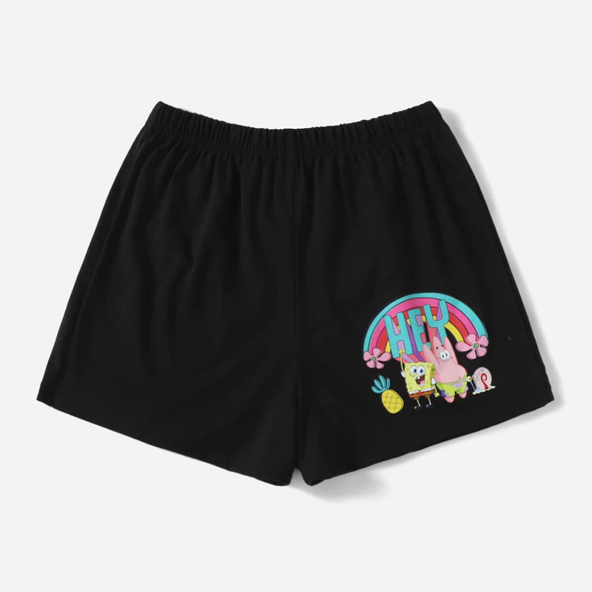 

Cartoon Graphic Shorts, Black