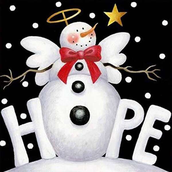 

Christmas Snowman Print DIY Diamond Unframed Painting, Multicolor