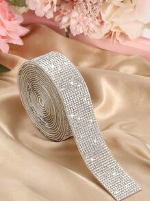 Cuộn/2 Cuộn 12 Hàng Kim Cương Giả Tự Dính DIY Trang Trí Nhà Cửa - Bạc - Xem 1