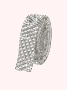 Cuộn/2 Cuộn 12 Hàng Kim Cương Giả Tự Dính DIY Trang Trí Nhà Cửa - Bạc - Xem 2