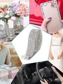 Cuộn/2 Cuộn 12 Hàng Kim Cương Giả Tự Dính DIY Trang Trí Nhà Cửa - Bạc - Xem 5