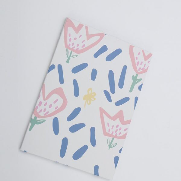 

Floral Pattern Foldable Desktop Makeup Mirror, White