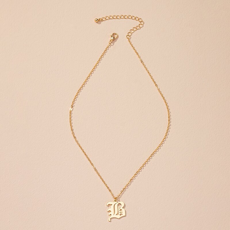

Letter Design Chain Necklace, Gold