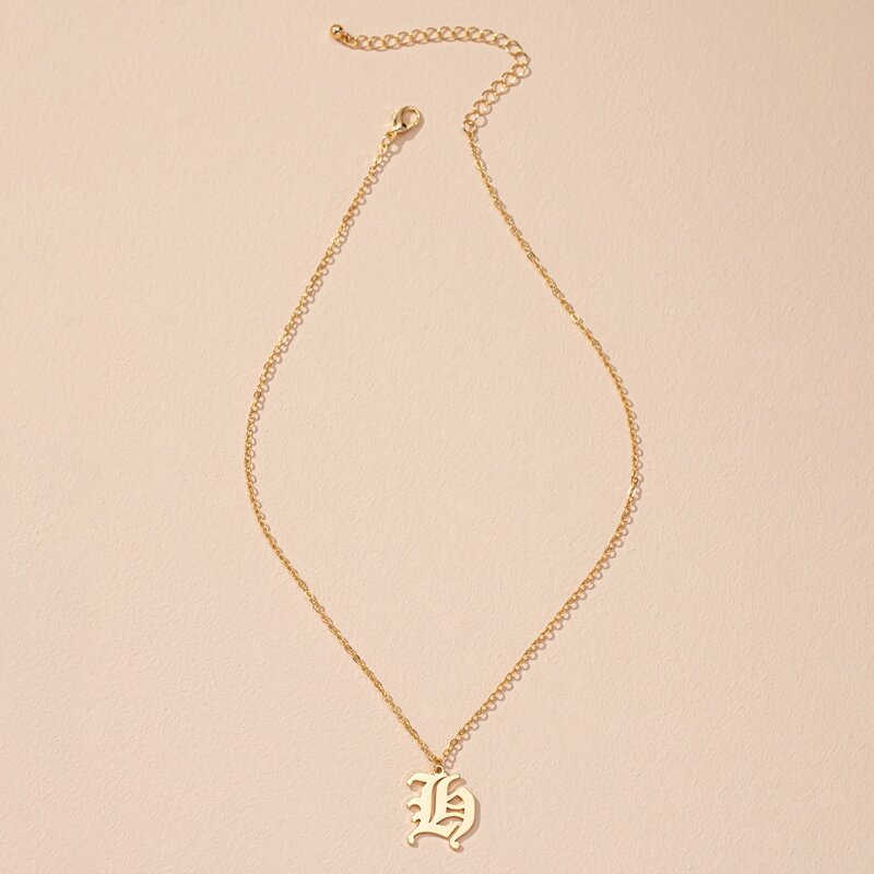 

Letter Design Chain Necklace, Gold