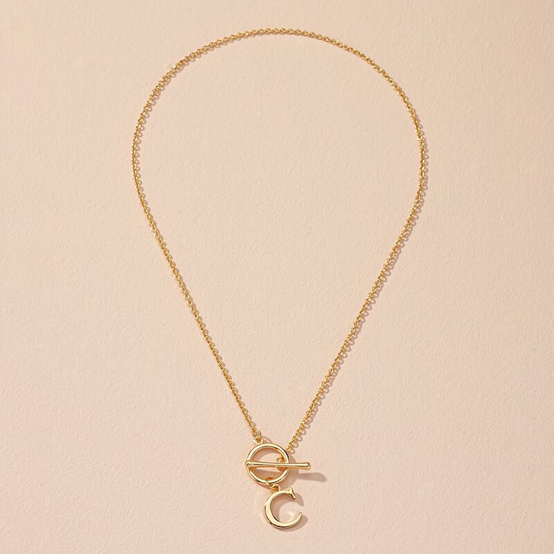 

Letter Design Chain Necklace, Gold