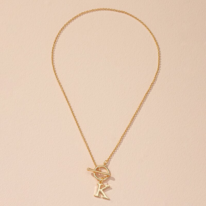 

Letter Design Chain Necklace, Gold