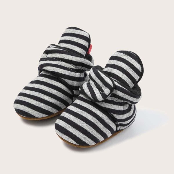

Baby Striped Pattern Velcro Strap Boots, Multicolor
