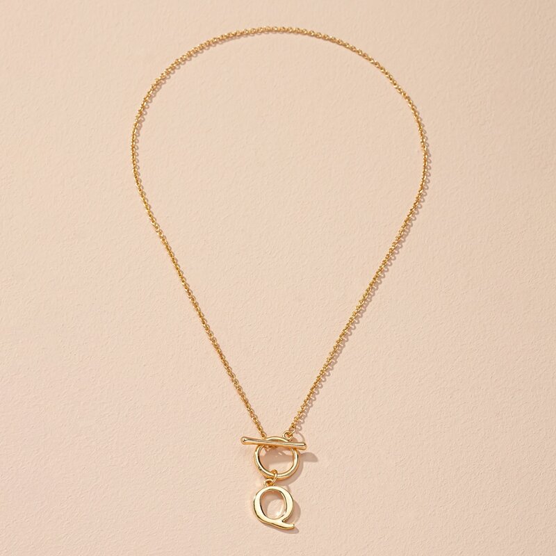 

Letter Design Chain Necklace, Gold