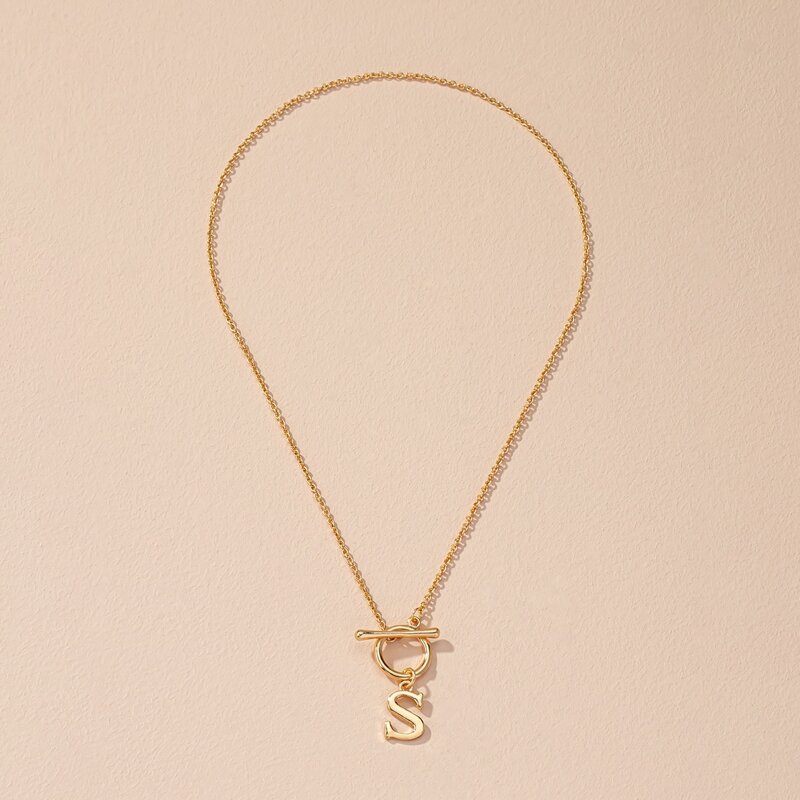 

Letter Design Chain Necklace, Gold