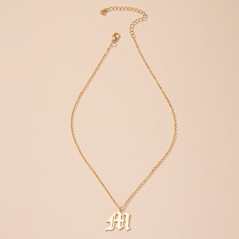 

Letter Design Chain Necklace, Gold