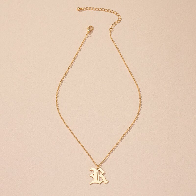 

Letter Design Chain Necklace, Gold