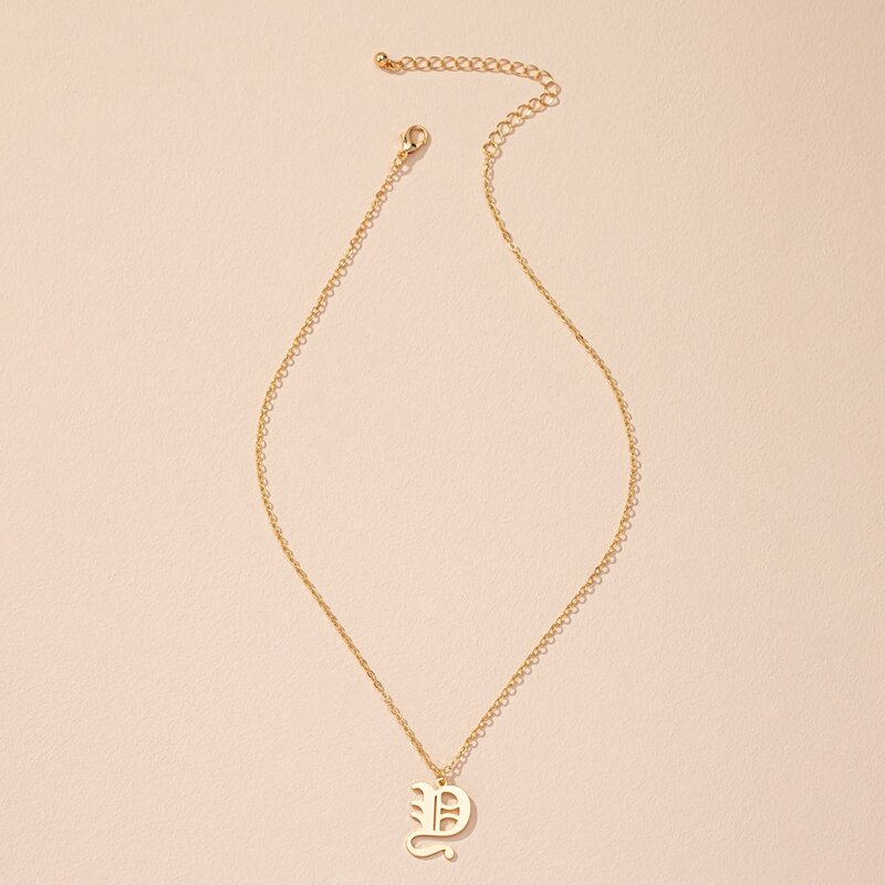 

Letter Design Chain Necklace, Gold