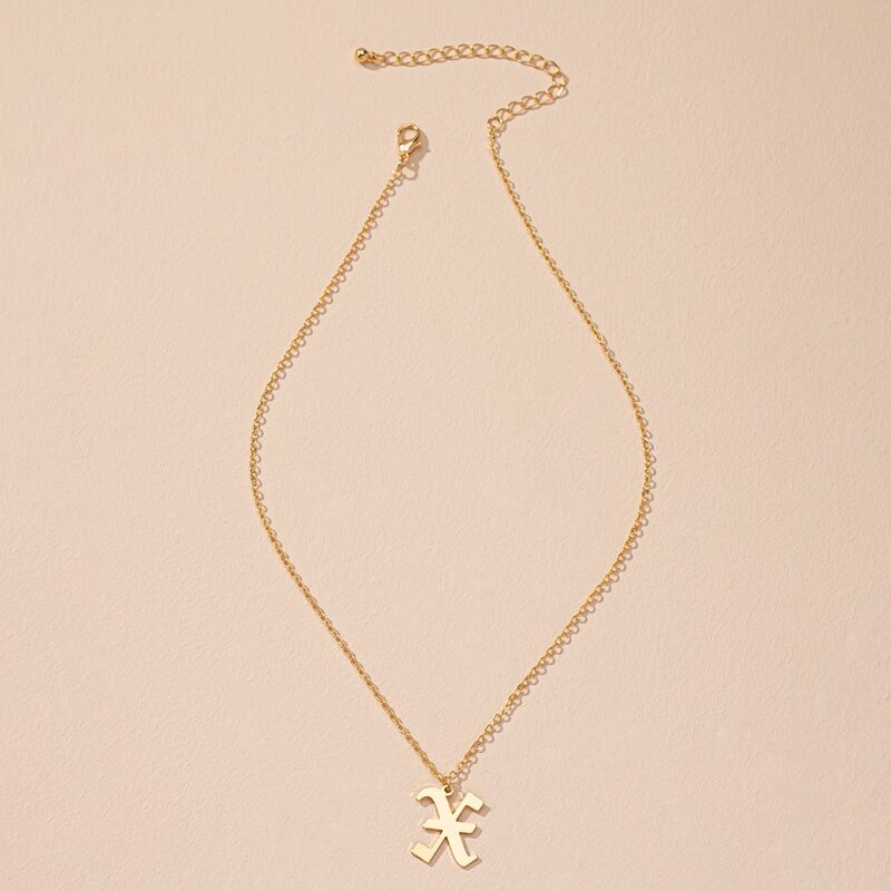

Letter Design Chain Necklace, Gold