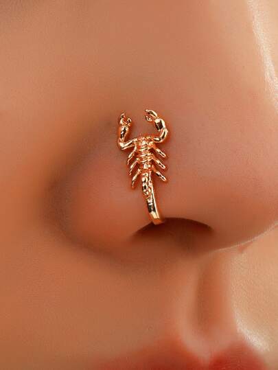 1pc Fashionable New Animal Scorpion Nose Clip Fake Piercing Ornament Suitable For Women Daily Wear