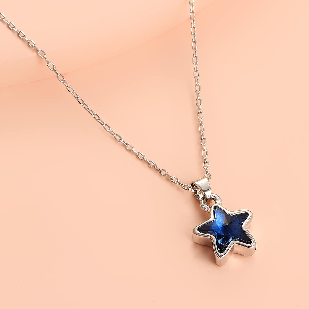 

Star Decor Chain Necklace, Blue