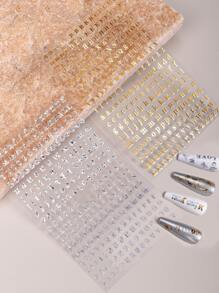 2 Piezas/set Calcomanías De Uñas De Patrón Metálico De Alfabeto De Estilo Y2k Para Arte De Uñas Diy - Multicolor - Ver 5