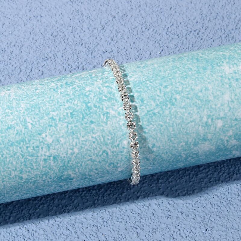 

Rhinestone Decor Bracelet, Silver