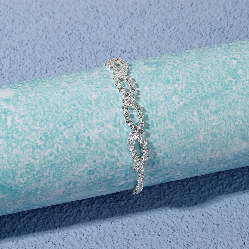 

Rhinestone Decor Bracelet, Silver
