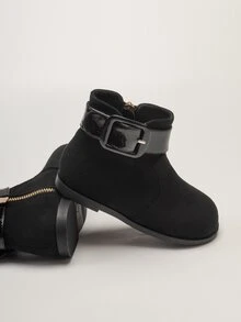 Cô gái Giày ống Suedette  Đồ trang trí khóa Dây kéo bên - màu đen - Xem 6