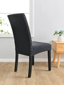 1pc/4pcs/6pcs Jacquard Chair Cover, High Elasticity Dustproof Kitchen Decoration Dining Chair Cover, Suitable For Hotel, Restaurant, Party - Dark Grey - View 3