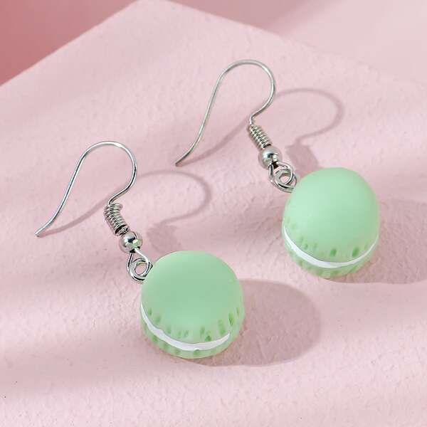 

Girls Dessert Decor Drop Earrings, Mint green