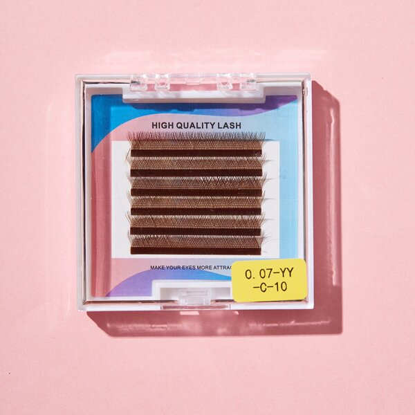 

1box Grafting Natural Curling Planting Eyelashes, Brown