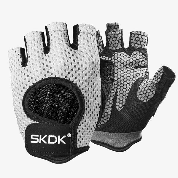 

1pair Half-finger Sports Gloves, Grey