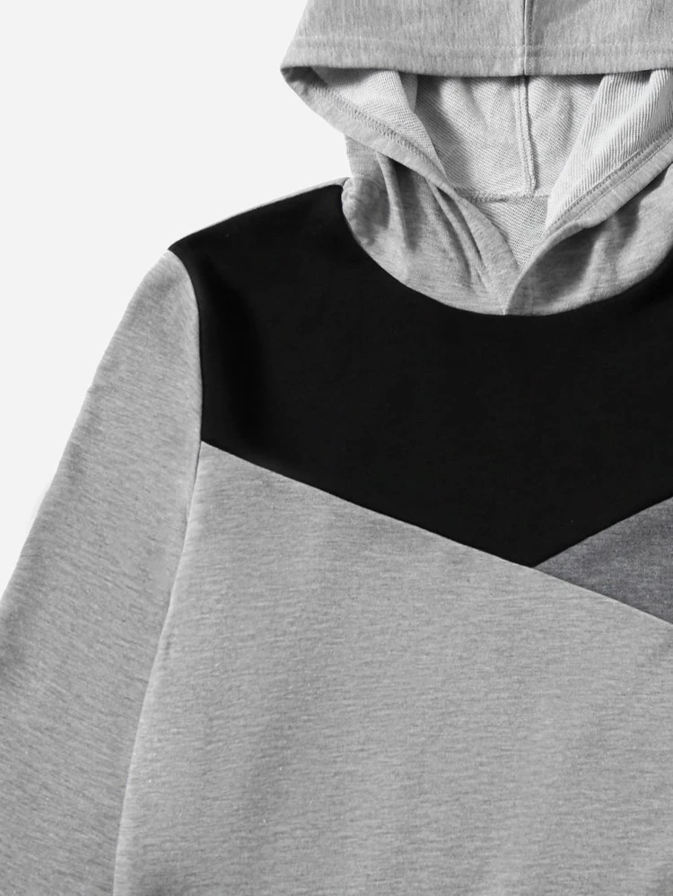 SHEIN Boys Cut And Sew Hoodie & Sweatpants - Multicolor - View 4