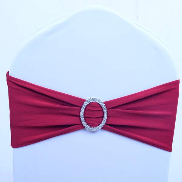 

10pcs Stretchy Bow Chair Back Decoration, Burgundy