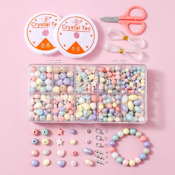 

1set Heart & Star Design Bead, Multicolor