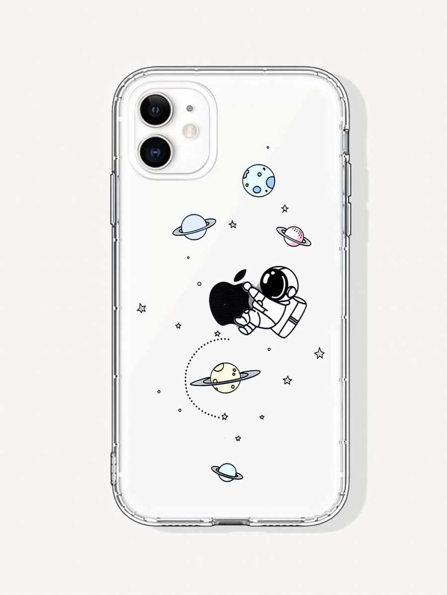 卡通圖案透明iPhone手機殼 - 無色 - 查看 1