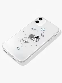 卡通圖案透明iPhone手機殼 - 無色 - 查看 2