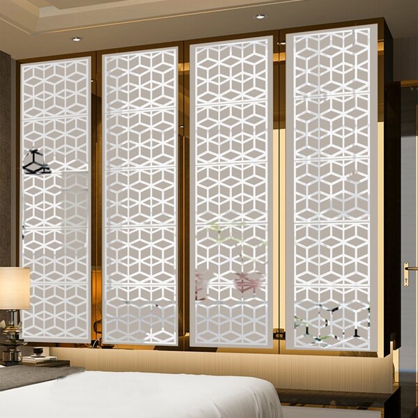 

4pcs Geometric Mirror Wall Sticker, Silver