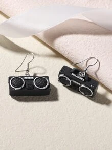 Bông tai thả đài - màu đen - Xem 1