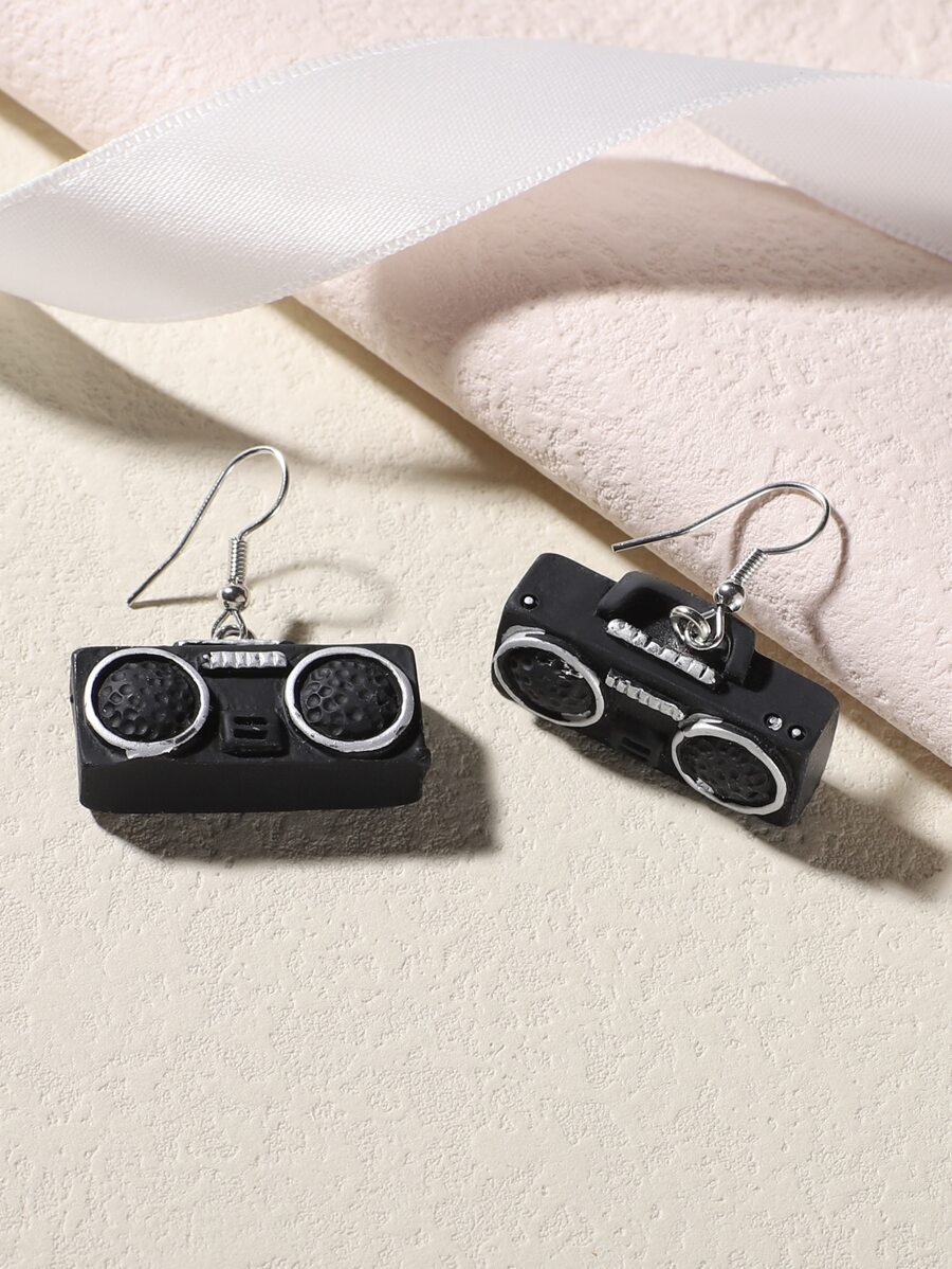 Bông tai thả đài - màu đen - Xem 1