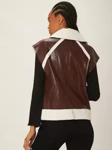 SHEINNeu Cappotto collo in ecopelliccia senza maniche