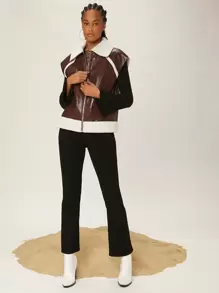 SHEINNeu Cappotto collo in ecopelliccia senza maniche