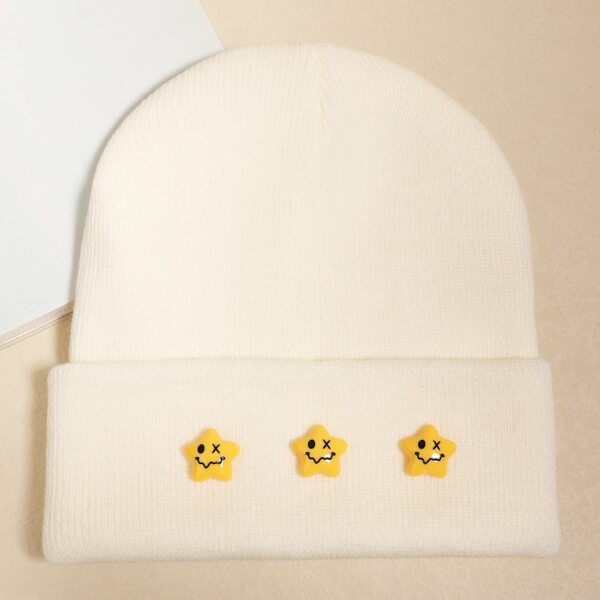 

Cartoon Decor Beanie, White