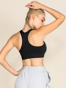 Seamless Minimizes Bounce Sports Bra - Black - View 2