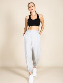 Seamless Minimizes Bounce Sports Bra - Black - View 3