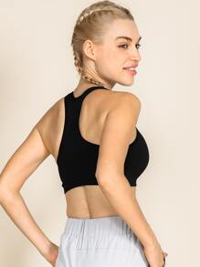 Seamless Minimizes Bounce Sports Bra - Black - View 5